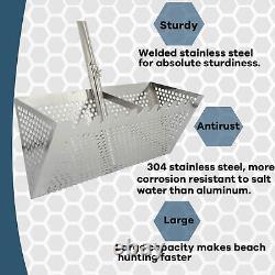 Stainless Steel Beach Sifter Shark Tooth Sifter Sand Scoop Sand Sifter for Beach