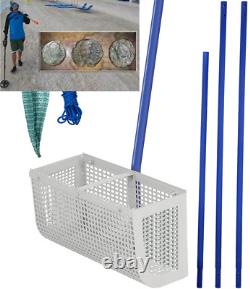 Stainless Steel Sand Scoop Beach Sifting Shovel Tool Metal Detecting + Handle