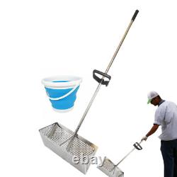 Stainless Steel Sand Scoop Beach Sifting Shovel Tool Metal Detecting + Handle