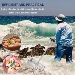 Stainless Steel Sand Scoop Beach Sifting Shovel Tool Metal Detecting + Handle