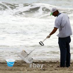 Stainless Steel Sand Scoop Beach Sifting Shovel Tool Metal Detecting + Handle