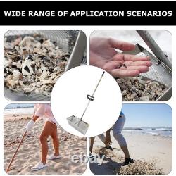 Stainless Steel Sand Scoop Beach Sifting Shovel Tool Metal Detecting + Handle