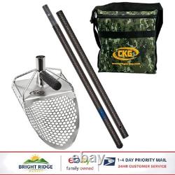 Stainless Steel Sand Scoop for Beach Metal Detecting with Carbon Fiber Handle