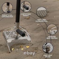 Stainless Steel Sand Scoop for Beach Metal Detecting with Carbon Fiber Handle