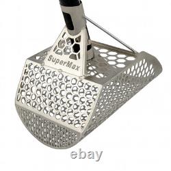 SuperMax Hybrid beach scoop with 5 foot Carbon Fiber Handle for Deep Water