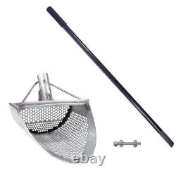 T-Rex 9.5 Wide Stainless Steel Sand Scoop with 1cm Holes & Carbon Fiber Handle