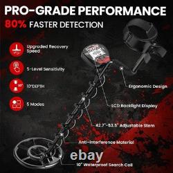 Treasure Hunting Metal Detector for Adults, Waterproof 10 Coil & Accessories