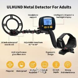 ULHUND Upgraded Metal Detector for Adults Professional High Dark Gray Black